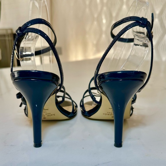 Kate Spade | Navy Patent Leather Strappy Heels - Picture 7 of 10